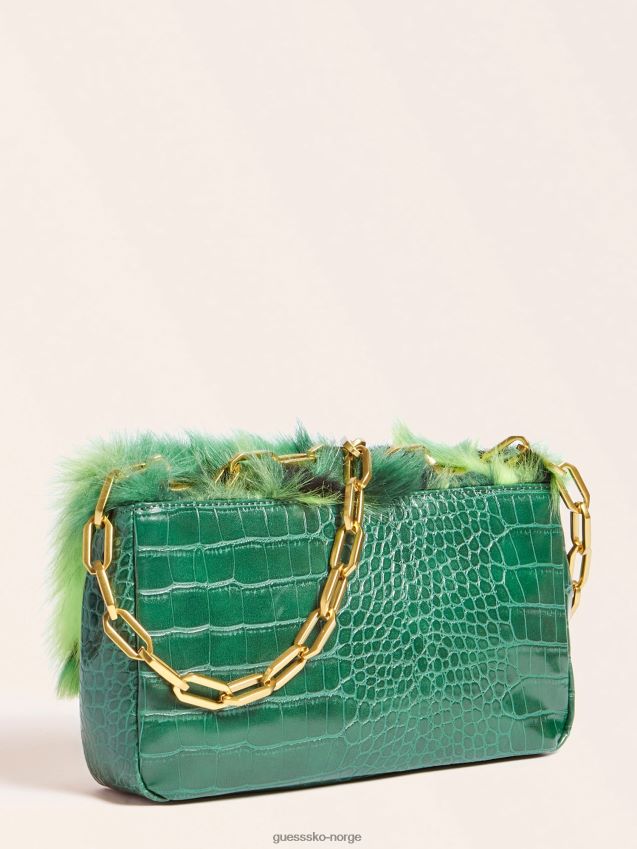 Guess grønn helma imitert pels crossbody grønn unisex F0LJ805344