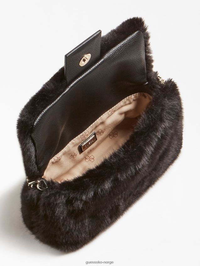 Guess gwen imitert pels crossbody svart svart unisex F0LJ805643