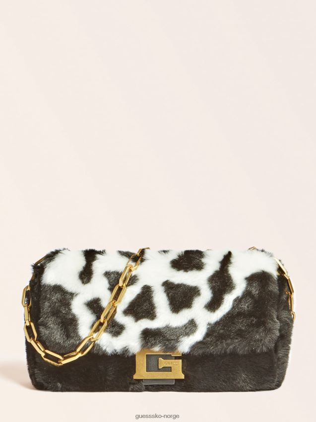 Guess helma imitert pels crossbody svart svart unisex F0LJ805053