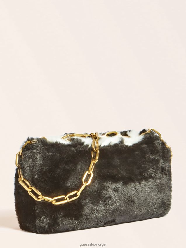 Guess helma imitert pels crossbody svart svart unisex F0LJ805053