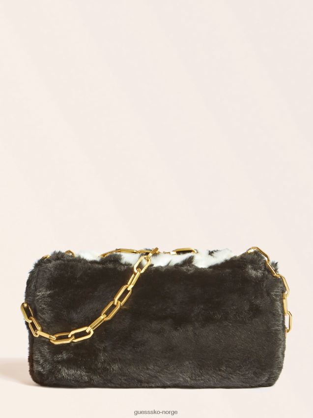 Guess helma imitert pels crossbody svart svart unisex F0LJ805053