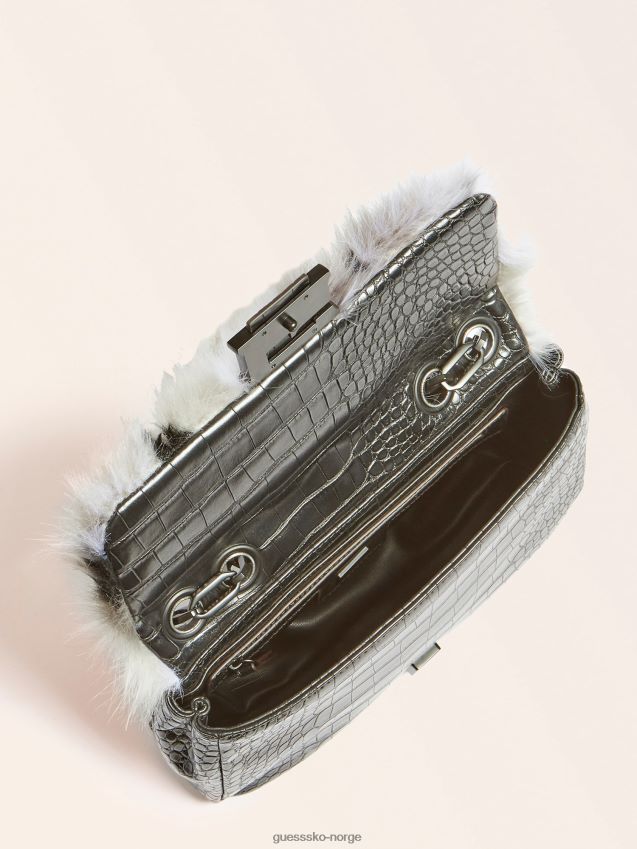 Guess helma imitert pels crossbody svart svart unisex F0LJ805164