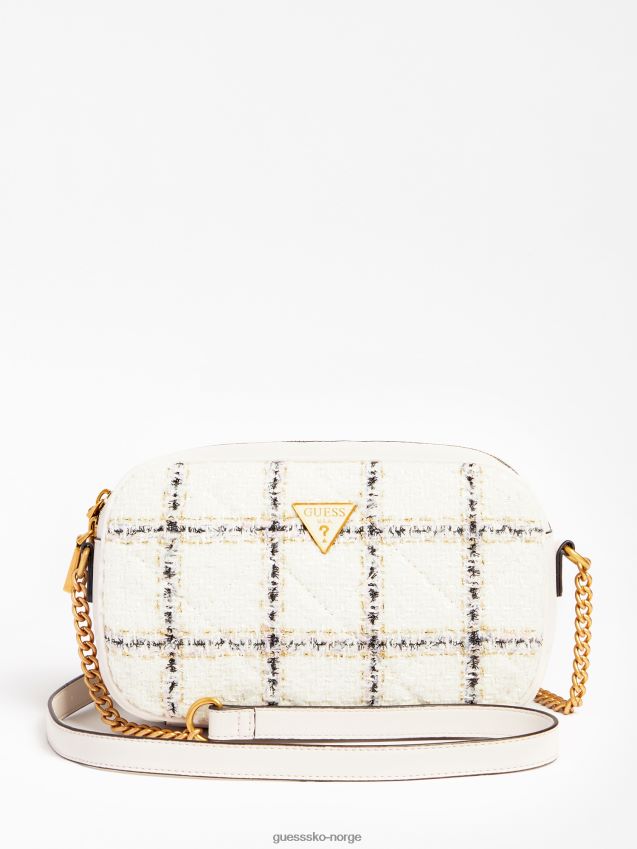 Guess hvit multi cessily tweed crossbody-veske hvit multi unisex F0LJ803148