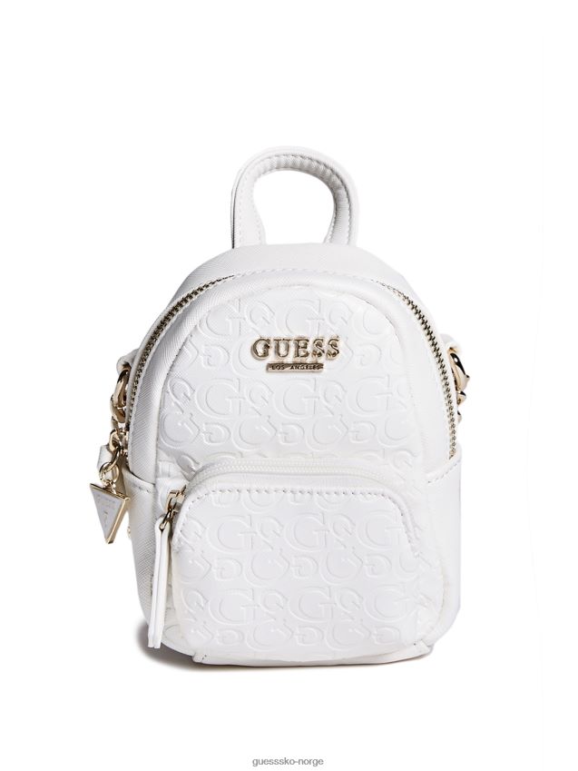 Guess hvit multi evan vattert mini crossbody ryggsekk hvit multi unisex F0LJ807659