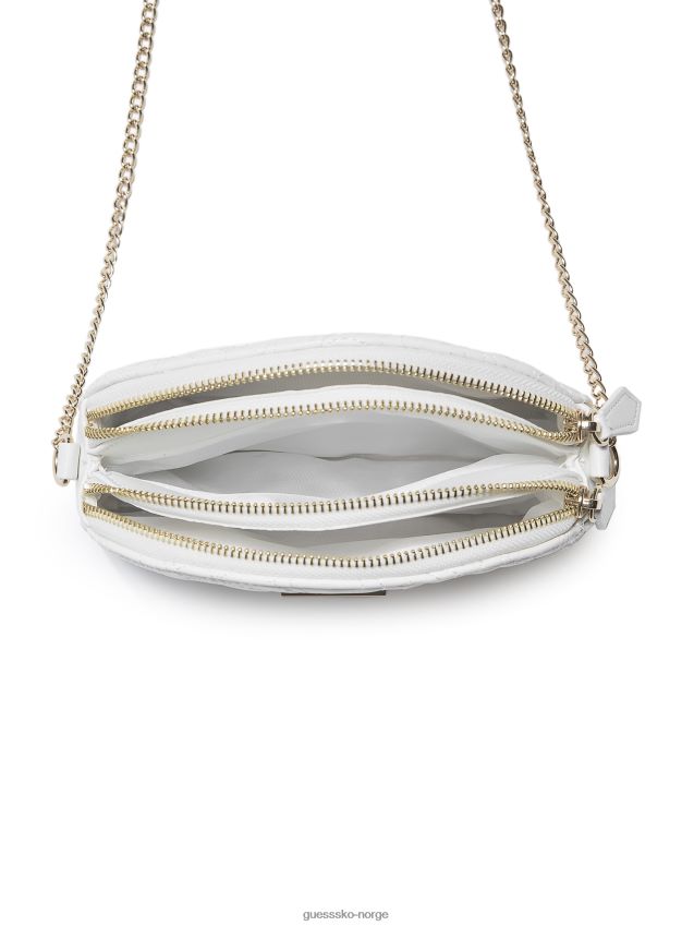 Guess hvit sophie dobbel glidelås crossbody hvit unisex F0LJ807674