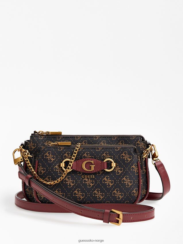 Guess izzy 4g logo mini crossbody bag svart svart unisex F0LJ804940