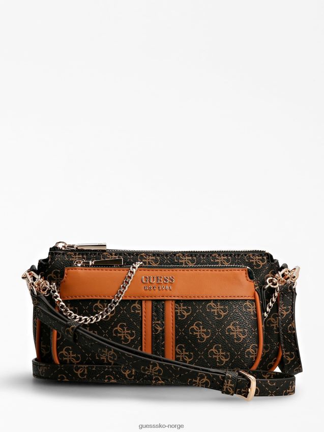 Guess kasinta 4g logo mini crossbody mørkebrun mørkebrun unisex F0LJ803861
