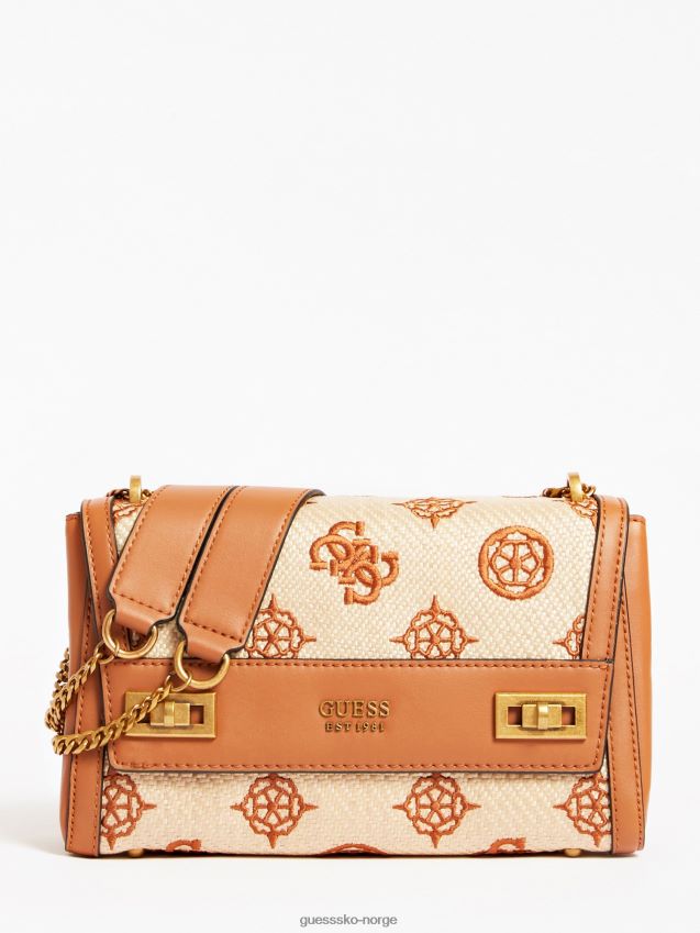 Guess katey 4g peony logo crossbody bag brun brun unisex F0LJ803891