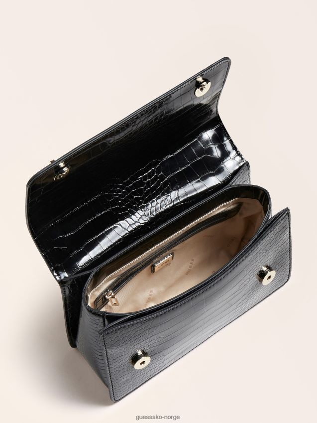 Guess katey mini crossbody-veske med krokodiltrykk svart svart unisex F0LJ805021