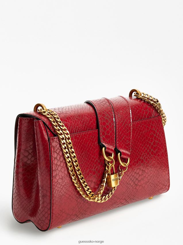Guess katey python print crossbody bag rød rød unisex F0LJ803380