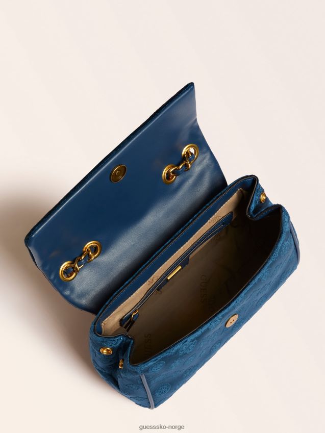 Guess kimi velvet crossbody bag blå blå unisex F0LJ805449