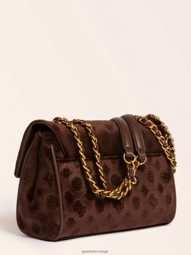 Guess kimi velvet crossbody bag brun brun unisex F0LJ803401