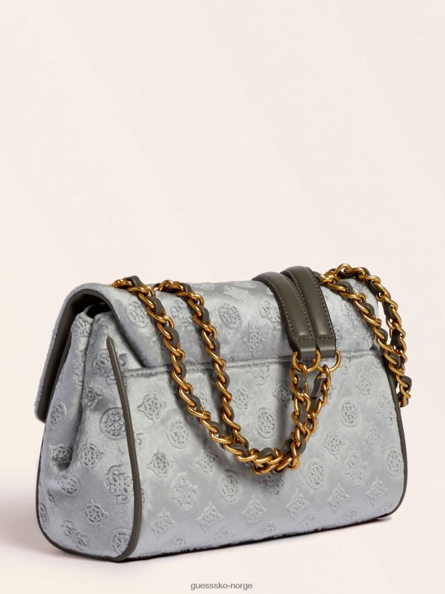 Guess kimi velvet crossbody bag grå grå unisex F0LJ805355