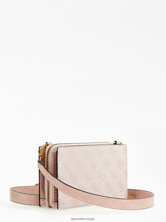 Guess krem ginevra 4g logo mini crossbody krem unisex F0LJ805257