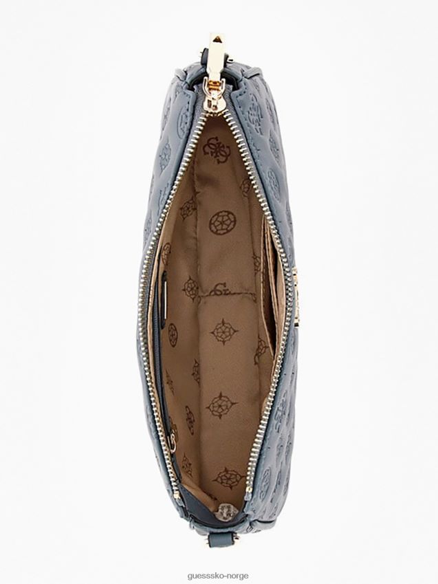 Guess la femme lyseblå mini crossbody med preget logo lyse blå unisex F0LJ805056