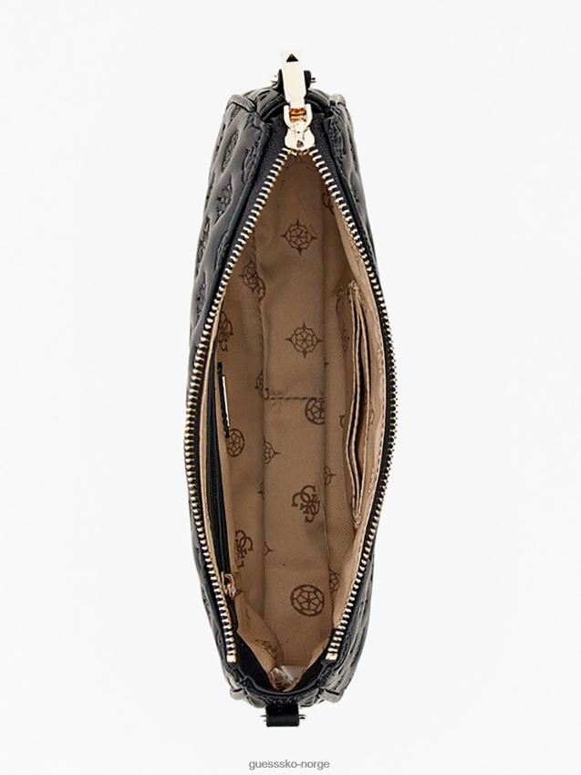 Guess la femme mini crossbody med preget logo svart unisex F0LJ805026