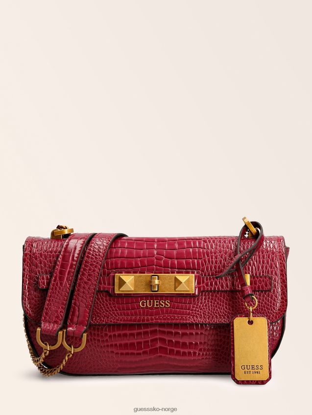 Guess lilla raffie crossbody-veske med krokodiltrykk lilla unisex F0LJ806213