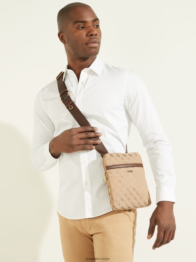 Guess logo jacquard flat crossbody bambus bambus unisex F0LJ8011094