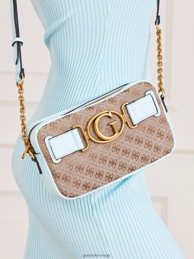 Guess lyseblå aviana 4g logo mini crossbody lyse blå unisex F0LJ804978