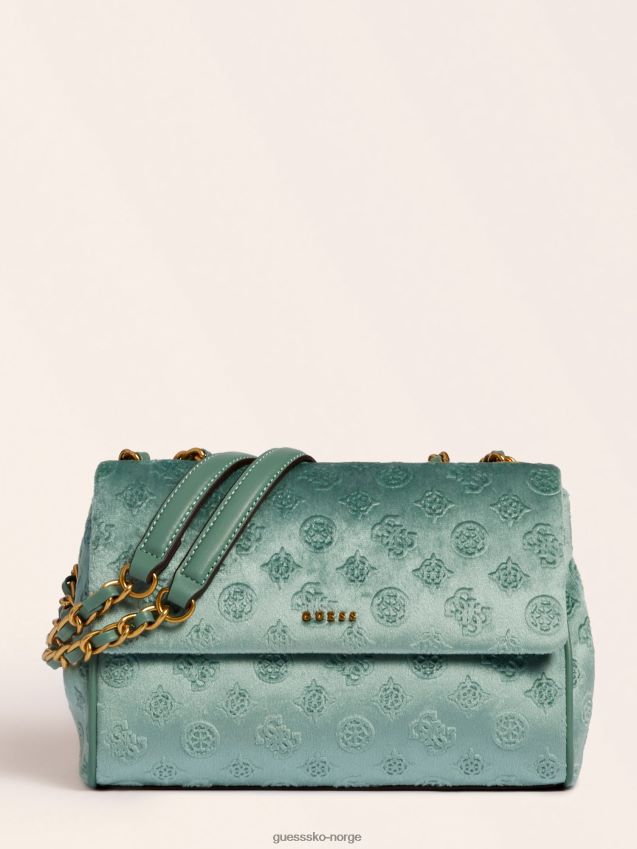 Guess lyseblå kimi fløyels crossbody-veske lyse blå unisex F0LJ805169