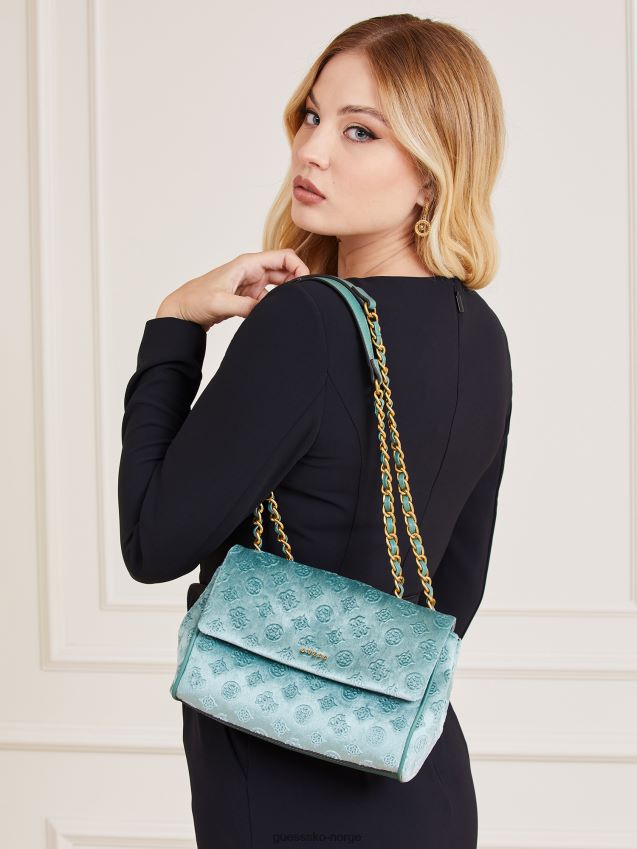 Guess lyseblå kimi fløyels crossbody-veske lyse blå unisex F0LJ805169