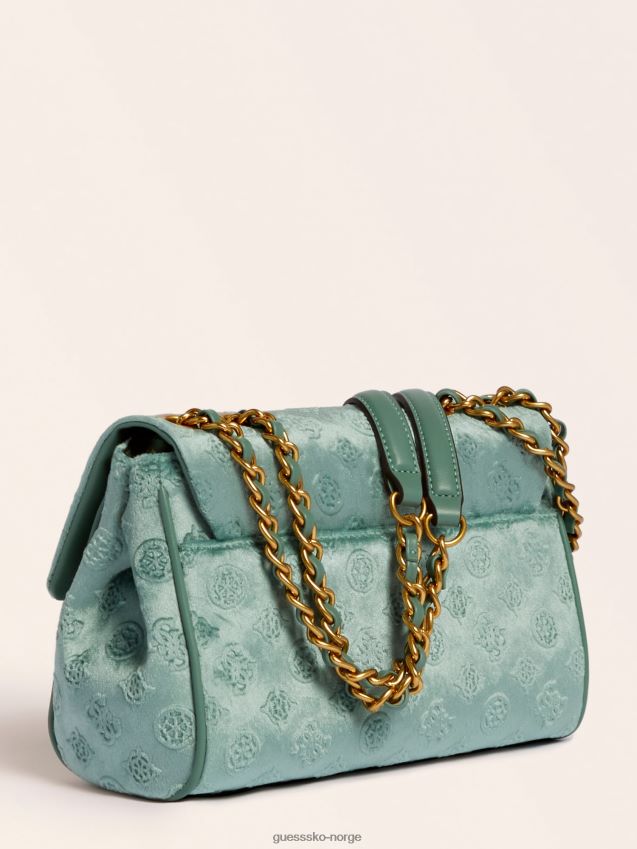 Guess lyseblå kimi fløyels crossbody-veske lyse blå unisex F0LJ805169