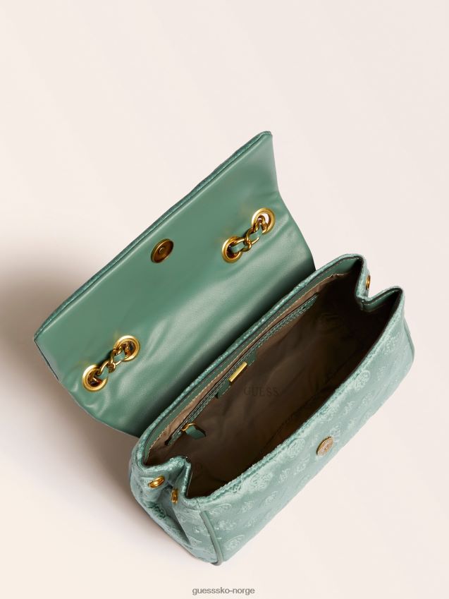 Guess lyseblå kimi fløyels crossbody-veske lyse blå unisex F0LJ805169