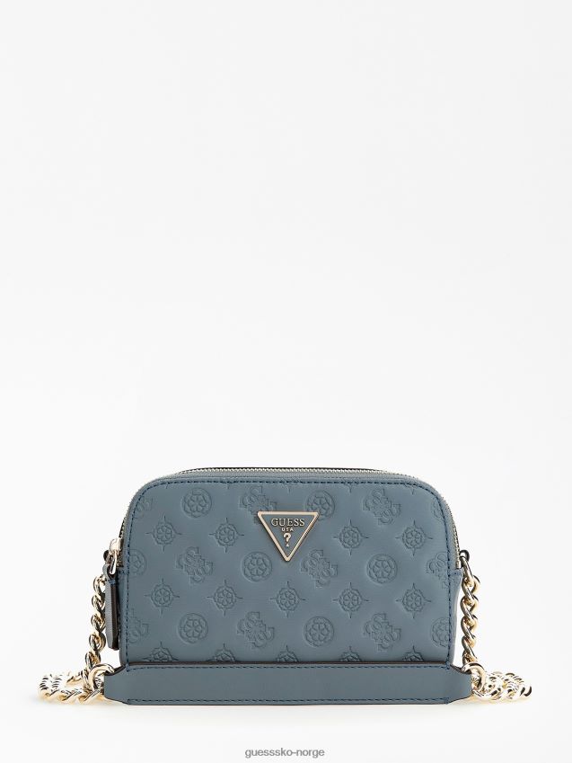 Guess lyseblå noelle mini crossbody med preget logo lyse blå unisex F0LJ805157