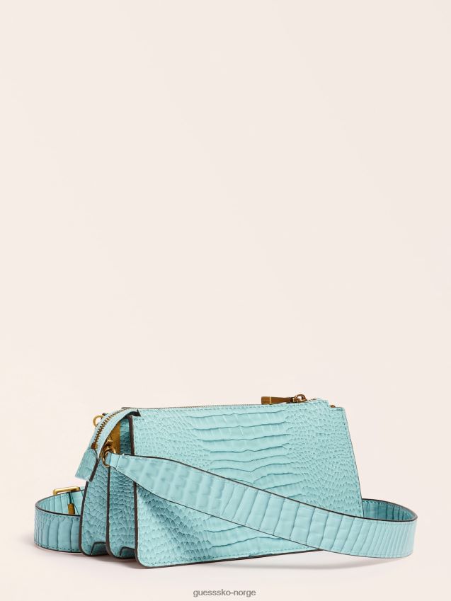 Guess lyseblå raffie-kroc-print mini crossbody lyse blå unisex F0LJ806517