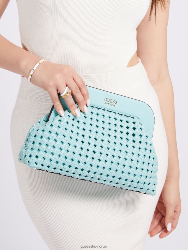 Guess lyseblå sicilia flettet clutch lyse blå unisex F0LJ803591