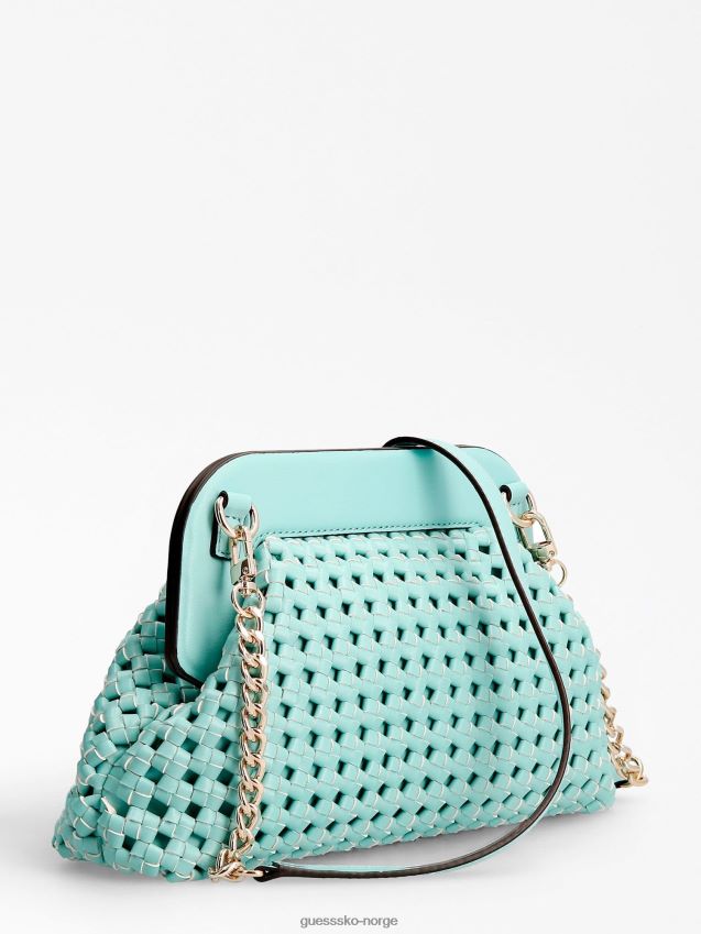 Guess lyseblå sicilia flettet clutch lyse blå unisex F0LJ803591