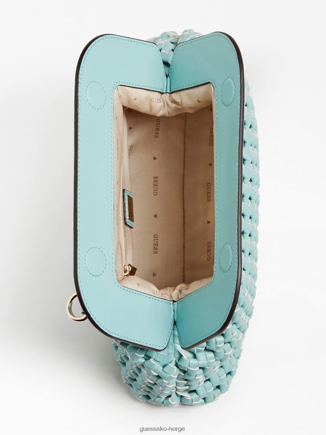 Guess lyseblå sicilia flettet clutch lyse blå unisex F0LJ803591