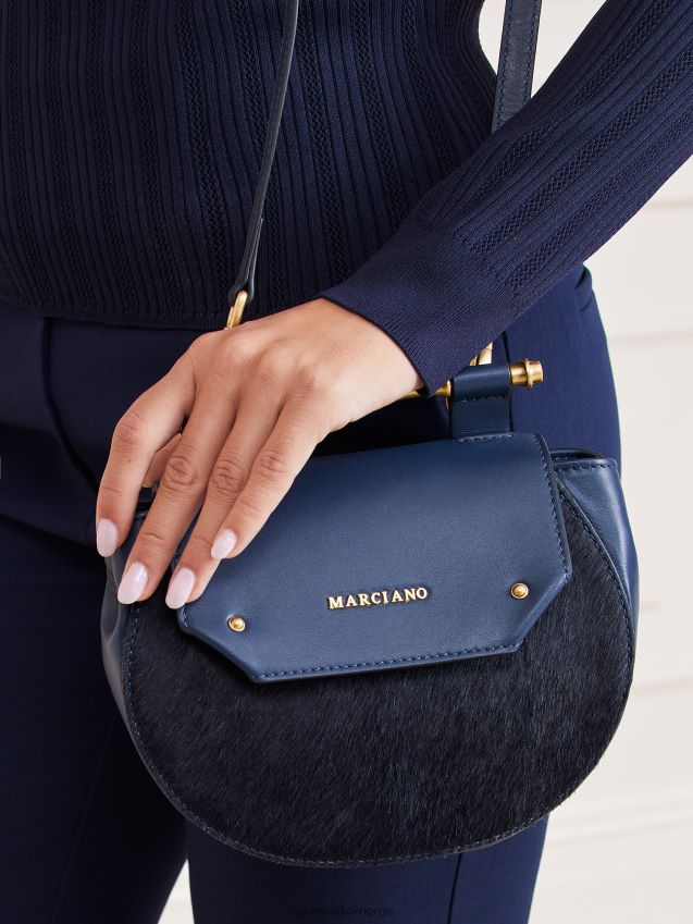 Guess mørkeblå alia mini crossbody-veske i ekte skinn mørke blå unisex F0LJ805340