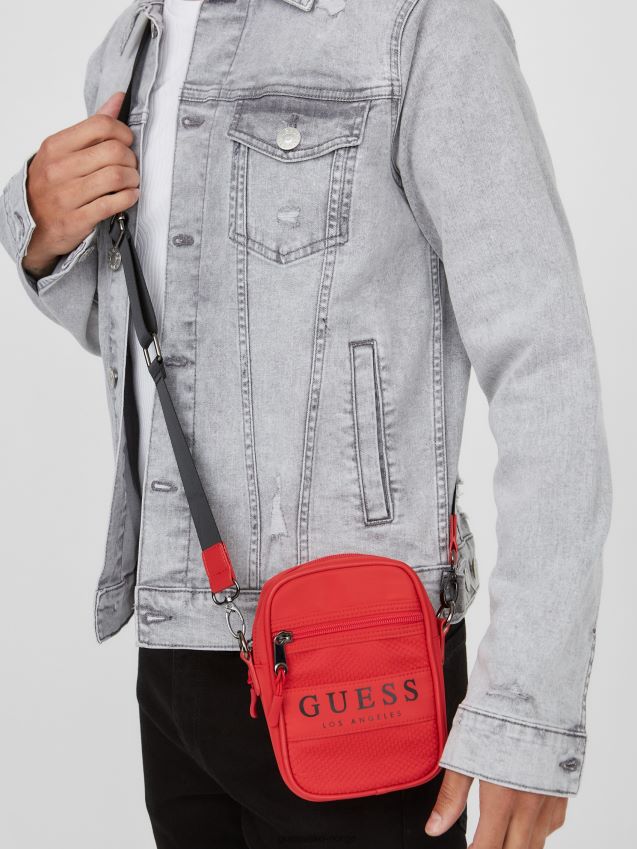 Guess mesh logo crossbody rød rød unisex F0LJ808756