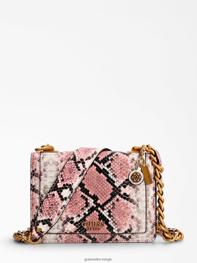 Guess multi rosa abey python print mini crossbody multi rosa unisex F0LJ803500