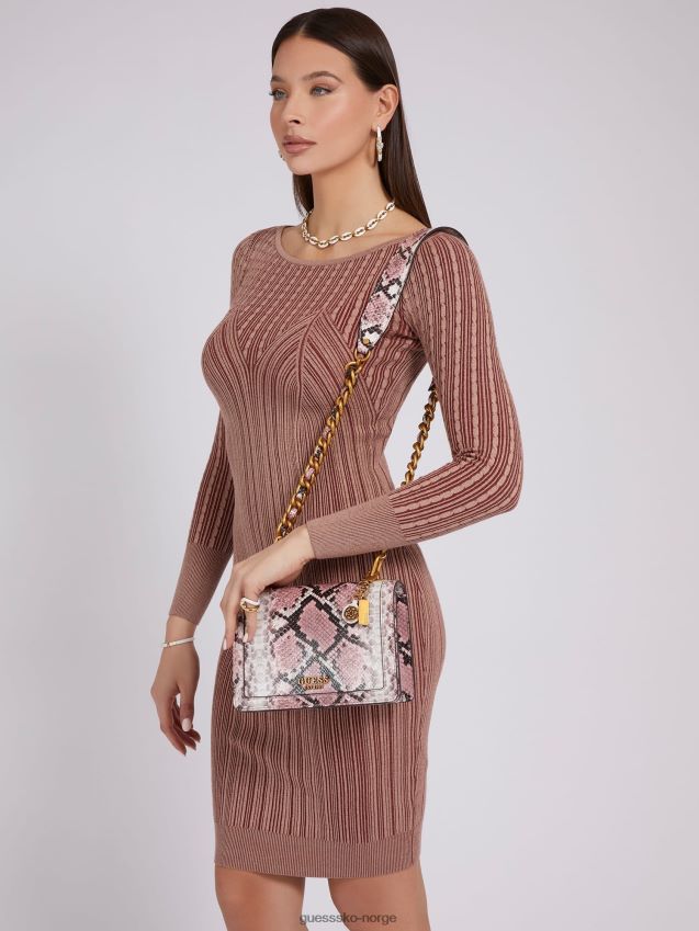 Guess multi rosa abey python print mini crossbody multi rosa unisex F0LJ803500