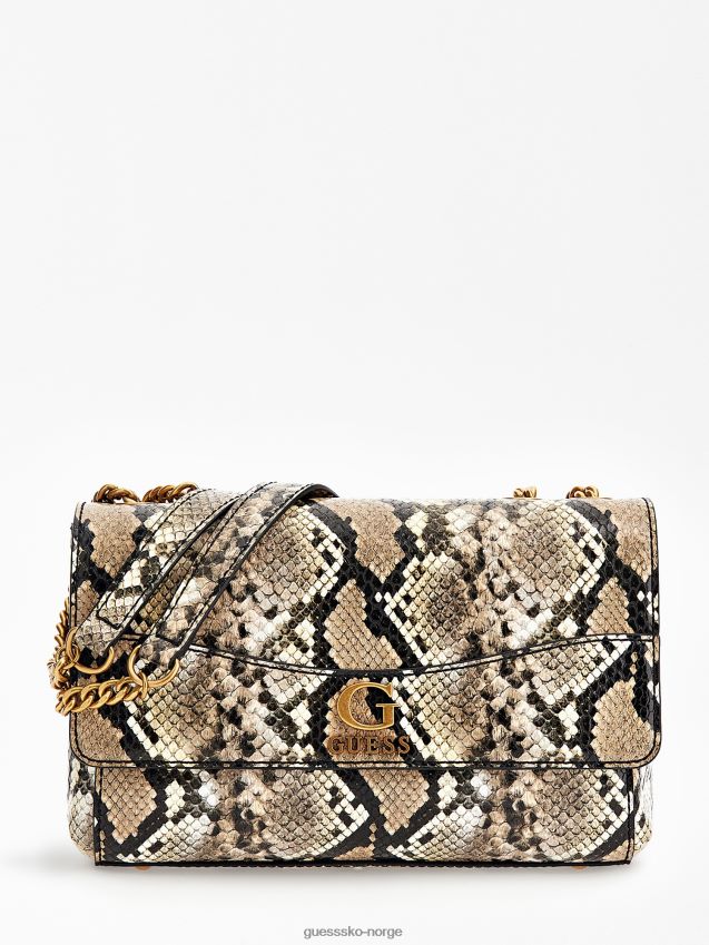 Guess nell python-print crossbody multi beige multi beige unisex F0LJ805343