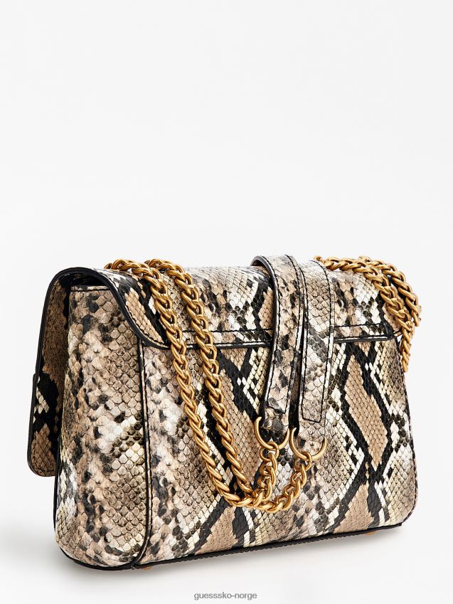Guess nell python-print crossbody multi beige multi beige unisex F0LJ805343