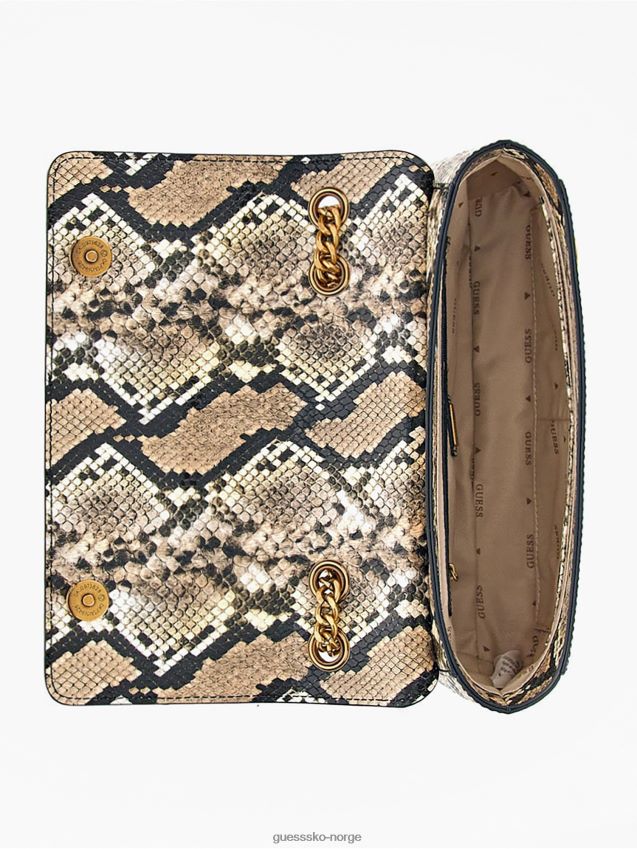 Guess nell python-print crossbody multi beige multi beige unisex F0LJ805343