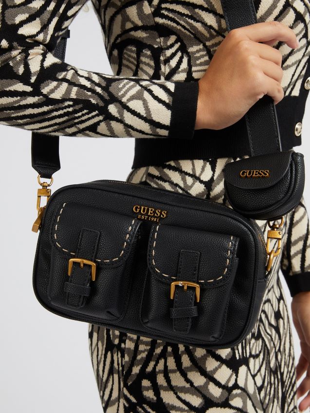 Guess no limit pocket mini crossbody bag svart svart unisex F0LJ805008