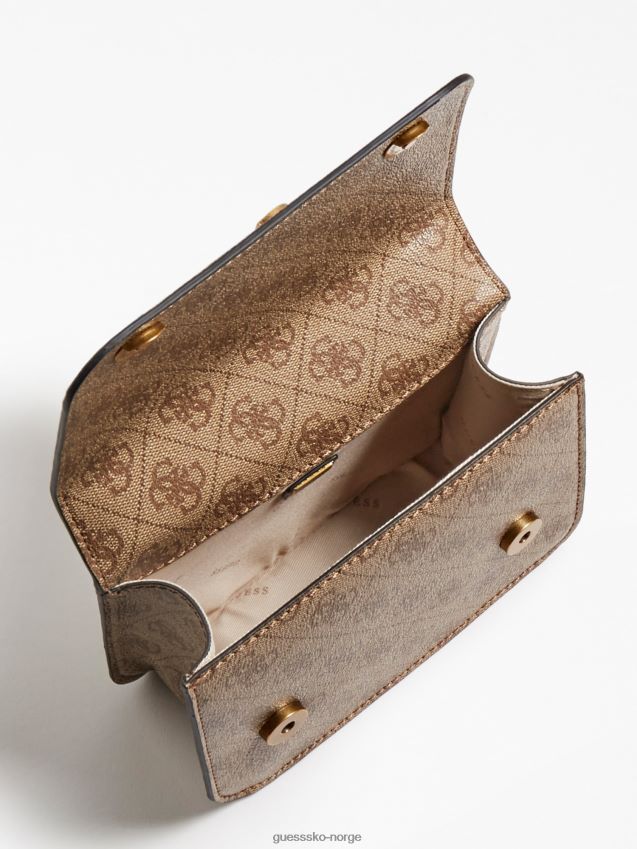Guess noelle 4g ​​logo mini crossbody brun brun unisex F0LJ805458