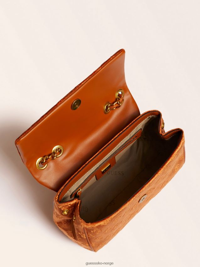 Guess oransje kimi fløyel crossbody-veske oransje unisex F0LJ805392