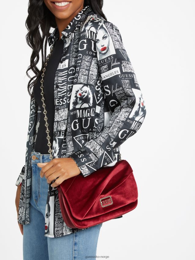 Guess rød allegra plissert clutch rød unisex F0LJ807833