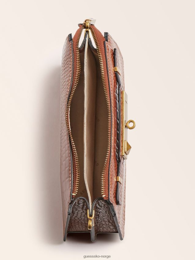 Guess raffie croc-print mini crossbody brun brun unisex F0LJ805774