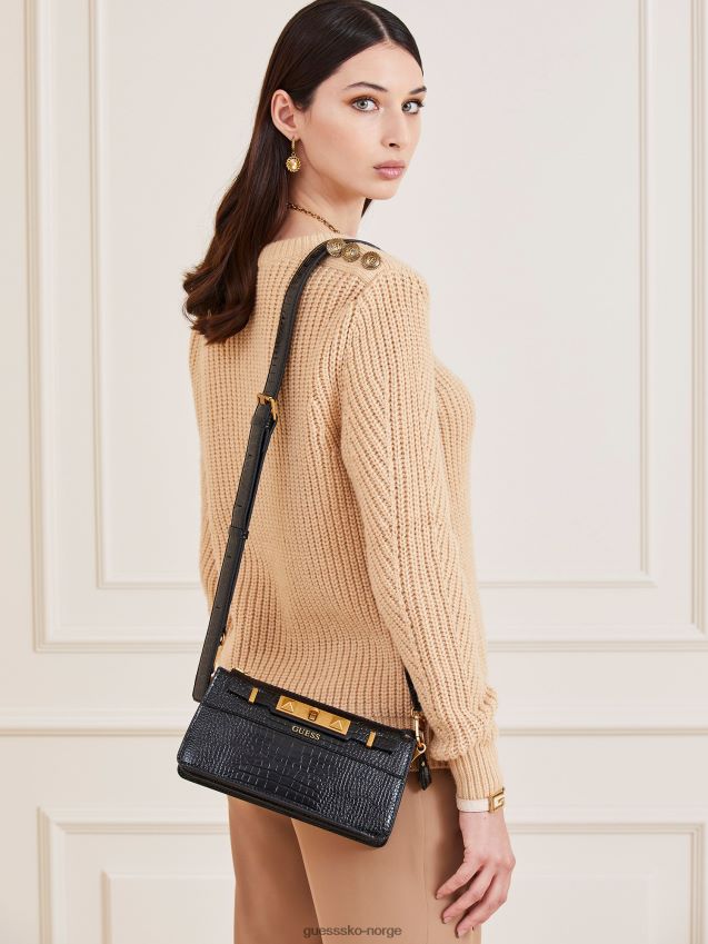 Guess raffie croc-print mini crossbody svart svart unisex F0LJ805780