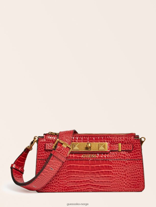 Guess raffie krokodilletrykk mini crossbody rød rød unisex F0LJ806264