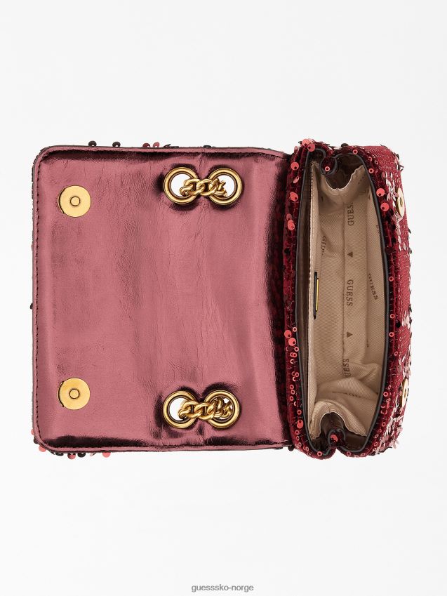 Guess red ever paljett mini crossbody rød unisex F0LJ805208