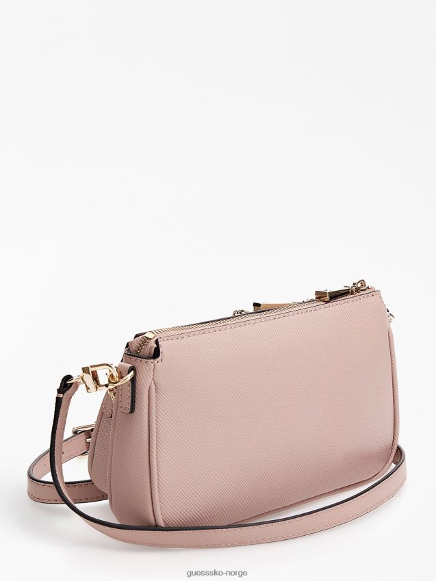 Guess rosa alexie saffiano mini crossbody-veske rosa unisex F0LJ803110