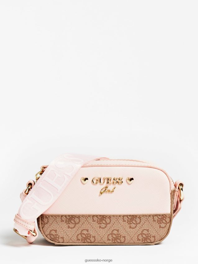 Guess rosa micole 4g-logo crossbody-veske rosa unisex F0LJ802460