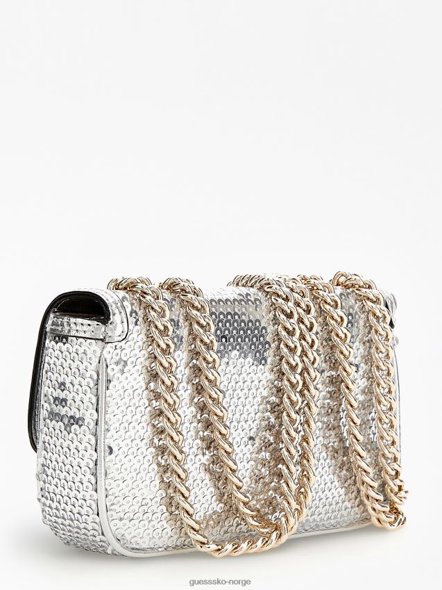 Guess sølv gnist paljett mini crossbody sølv unisex F0LJ805245